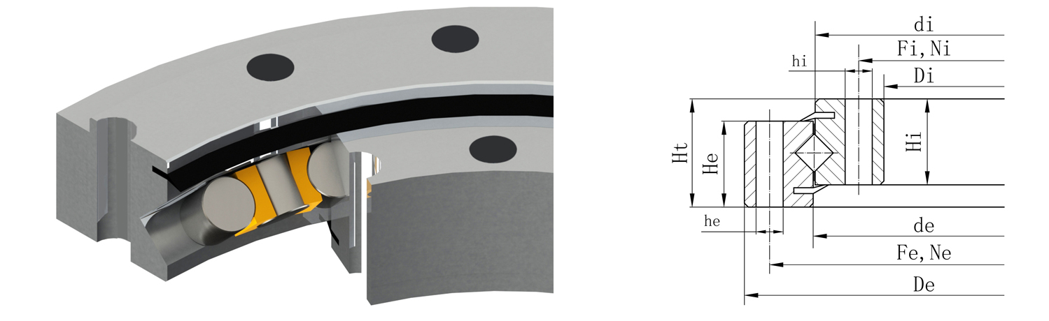 無(wú)齒式交叉滾子轉(zhuǎn)盤軸承